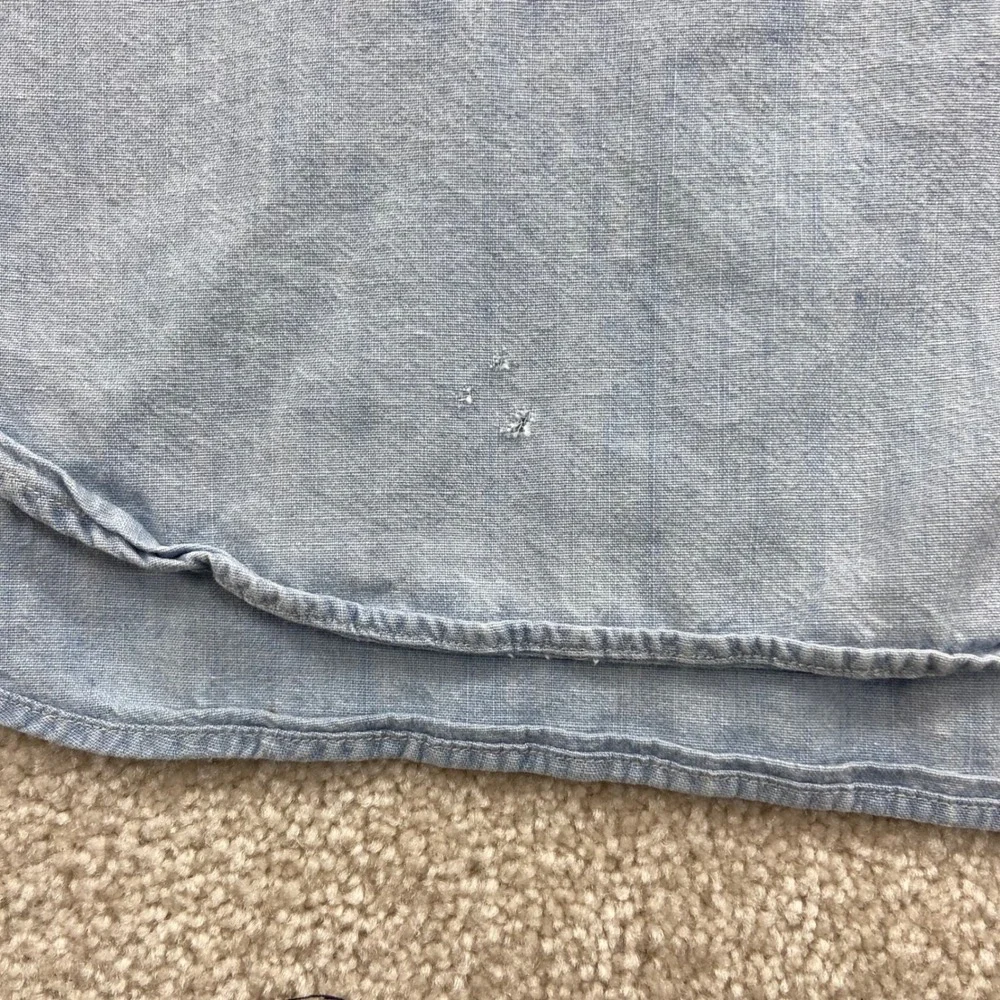 Polo Ralph Lauren Shirt Mens 2XLT Blue Indigo Chambray Short Sleeve Button Down